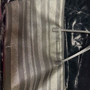 Kate Spade Silver Glitter Black Monogram Interior